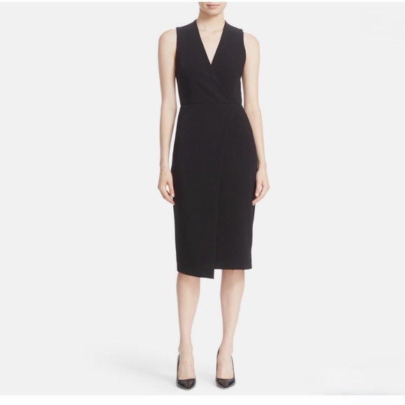 Alice + Olivia Black Faux Wrap Silhouette Asymmetrical Dress - Picture 16 of 16